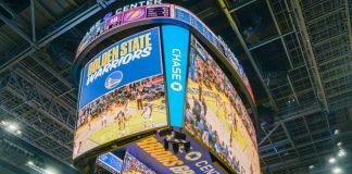 Samsung Installs Largest Centerhung LED Scoreboard at Chase Center in USA
